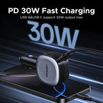 UGREEN 75W Car Charger with Retractable Cable