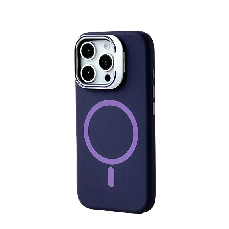 Frosted Liquid Silicone MagSafe Case with Metal Lens Holder for iPhone 16 Pro and iPhone 16 Pro Max