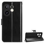 Plain Leather Flip Case with Card Slot & Kickstand for Vivo X200 FE