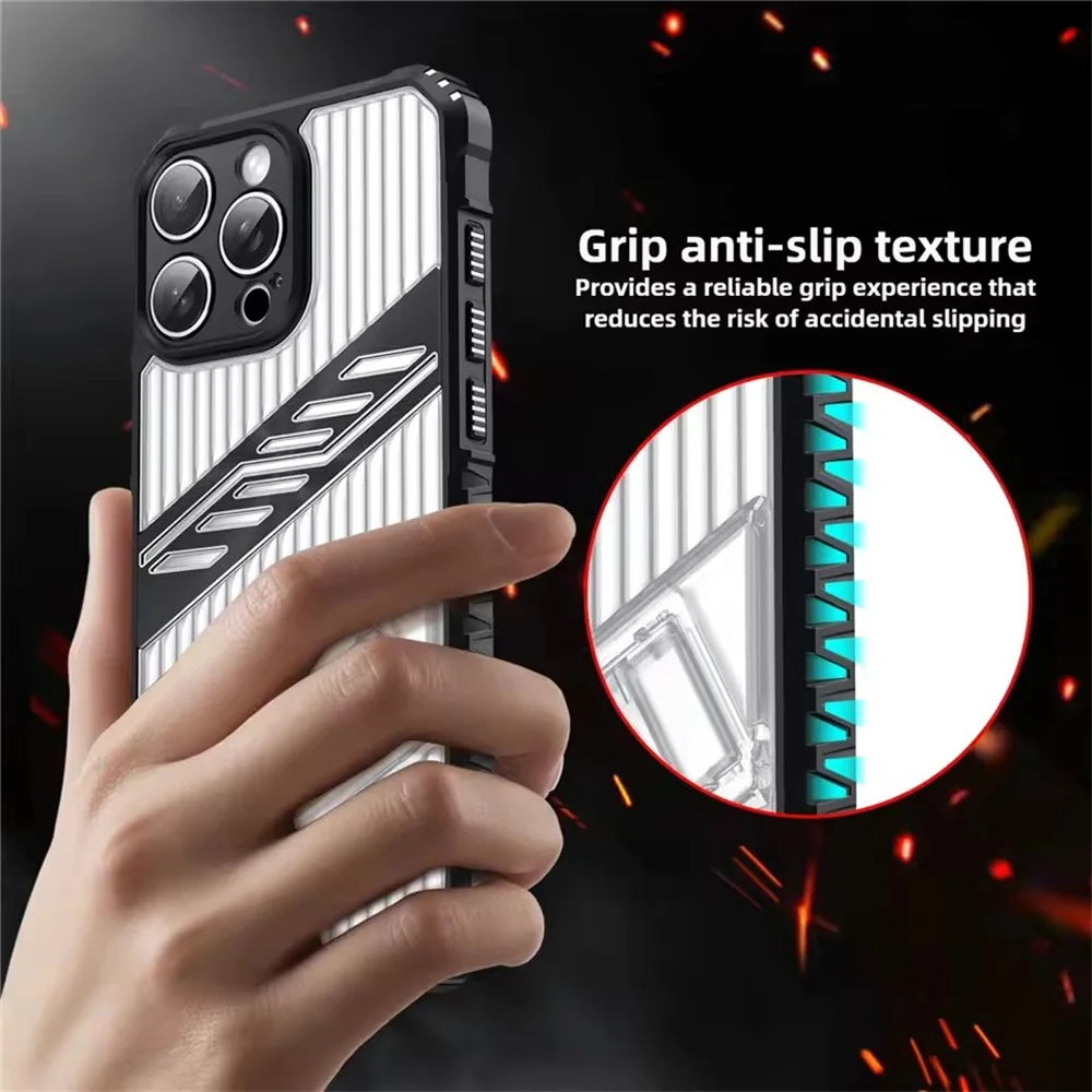 Shockproof Armor Matte Phone Case for iPhone 16 Series