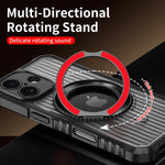 Shockproof Hard Armor MagSafe Case with Alloy Stand for iPhone 16 Series