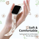Floral Engraved Silicone Strap for Apple Watch