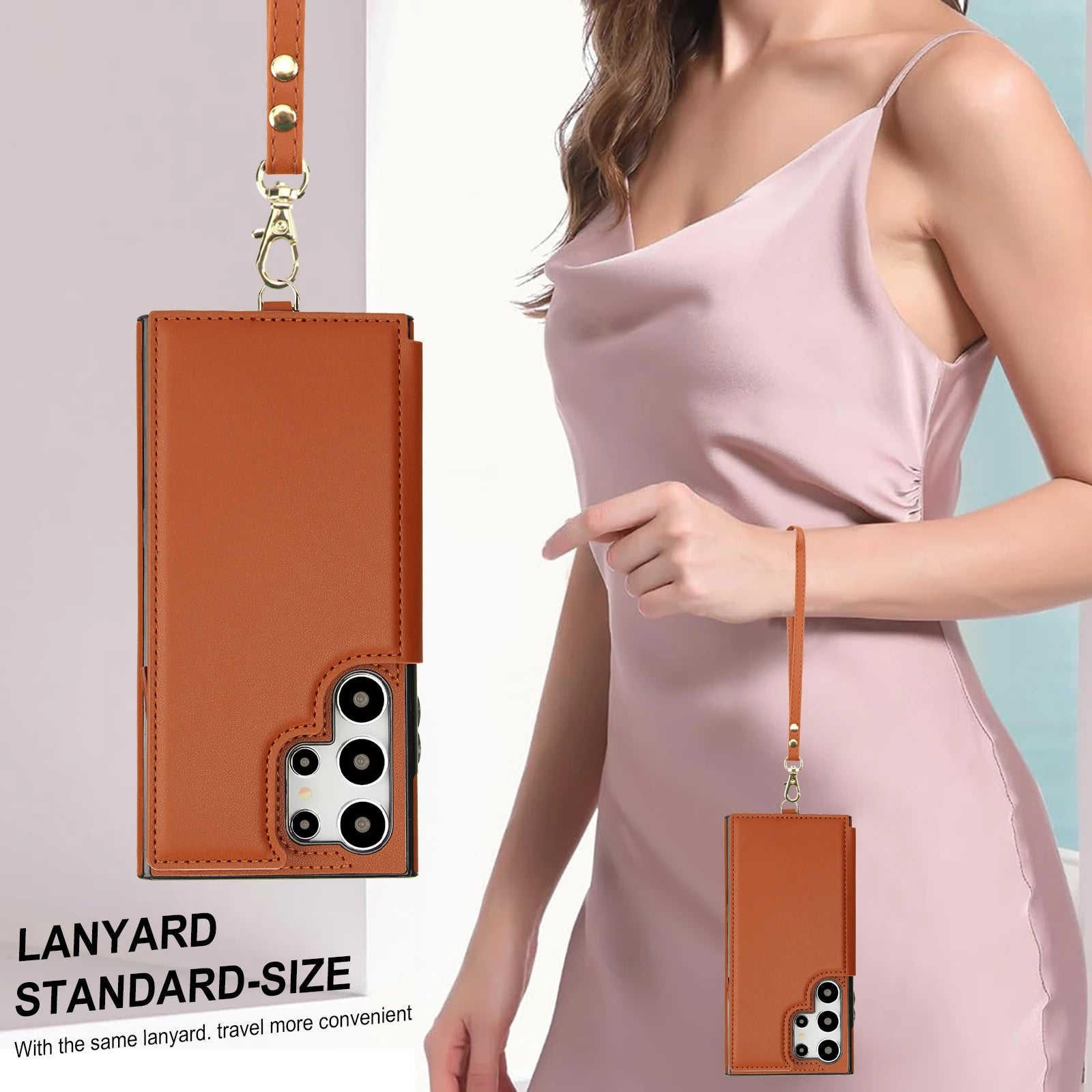 Crossbody Leather Flip Wallet Case for Samsung Galaxy S25 Series