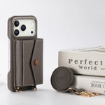 Premium Multi-Functional Leather Wallet Case with Built-In Makeup Mirror & Strap for iPhone 17 Series