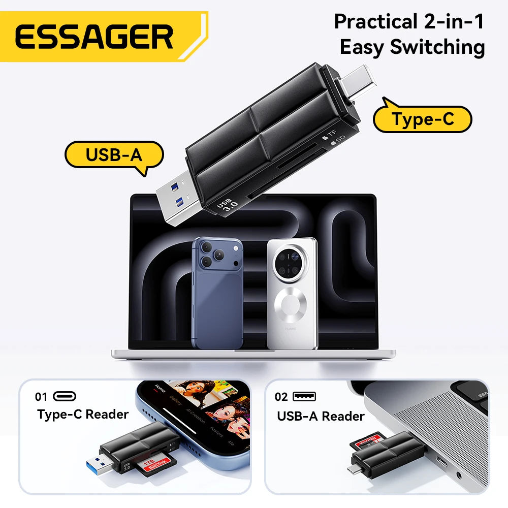 Essager High-Speed USB 3.0 Type-C Card Reader