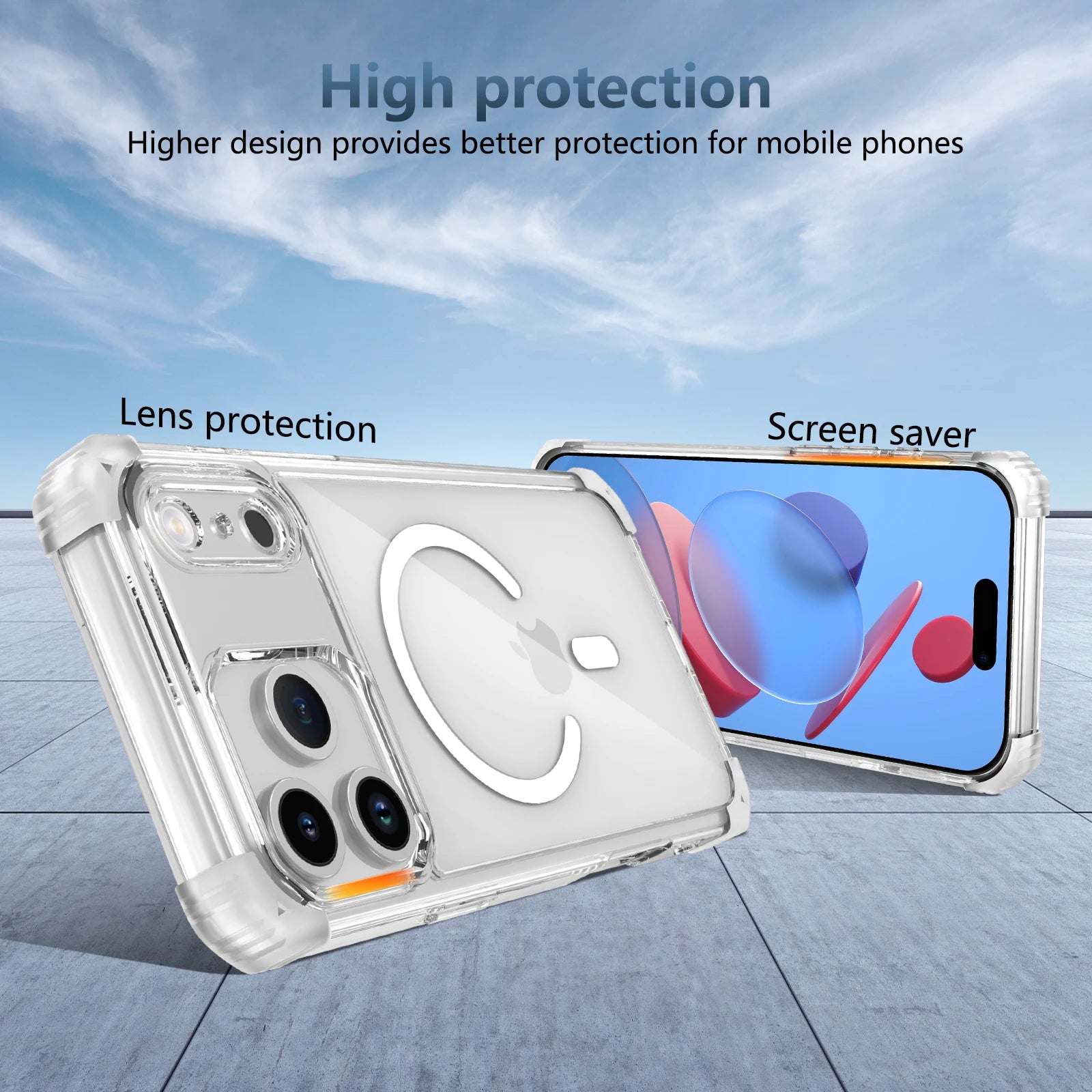 MagSafe Compatible Transparent Case for iPhone 17 Series