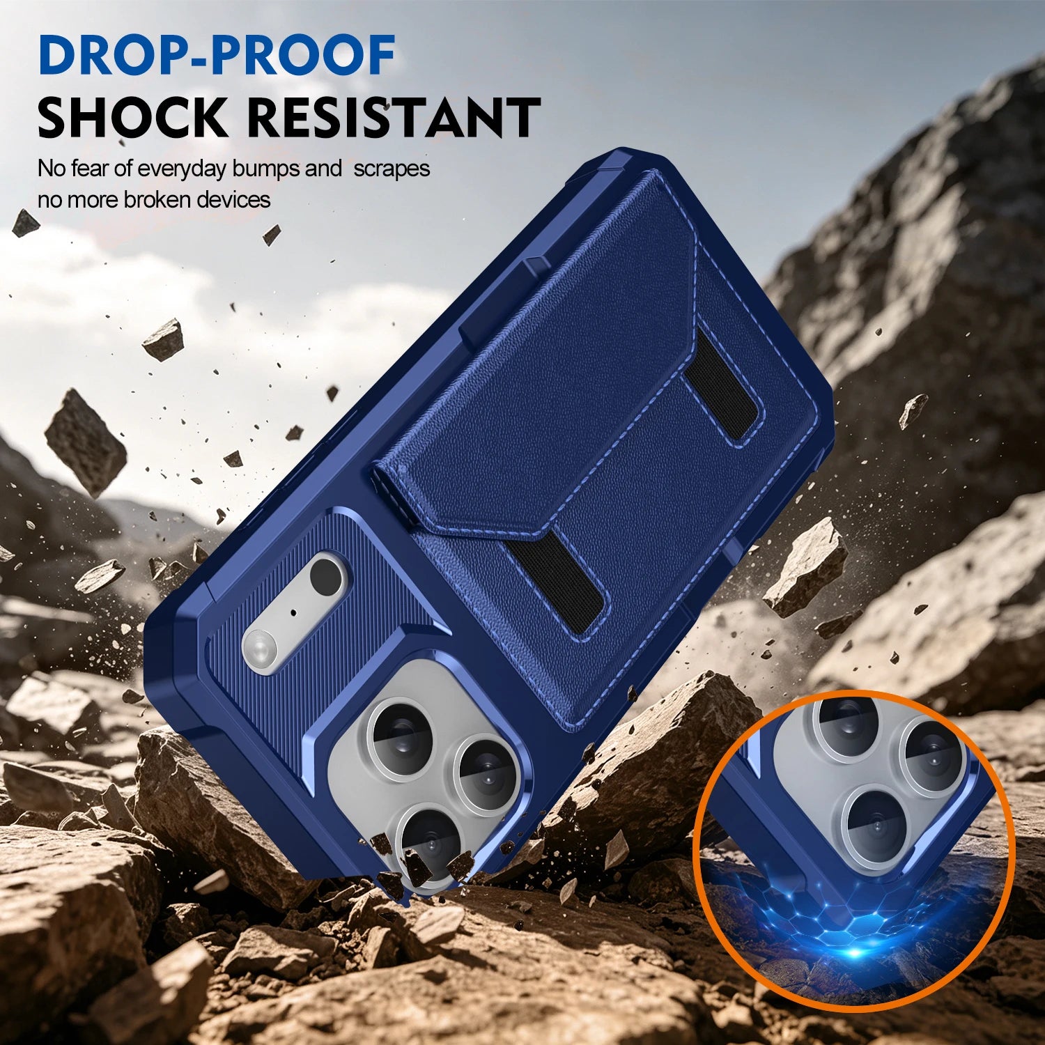 Shockproof Leather Phone Case with Card Storage for iPhone 17 Series