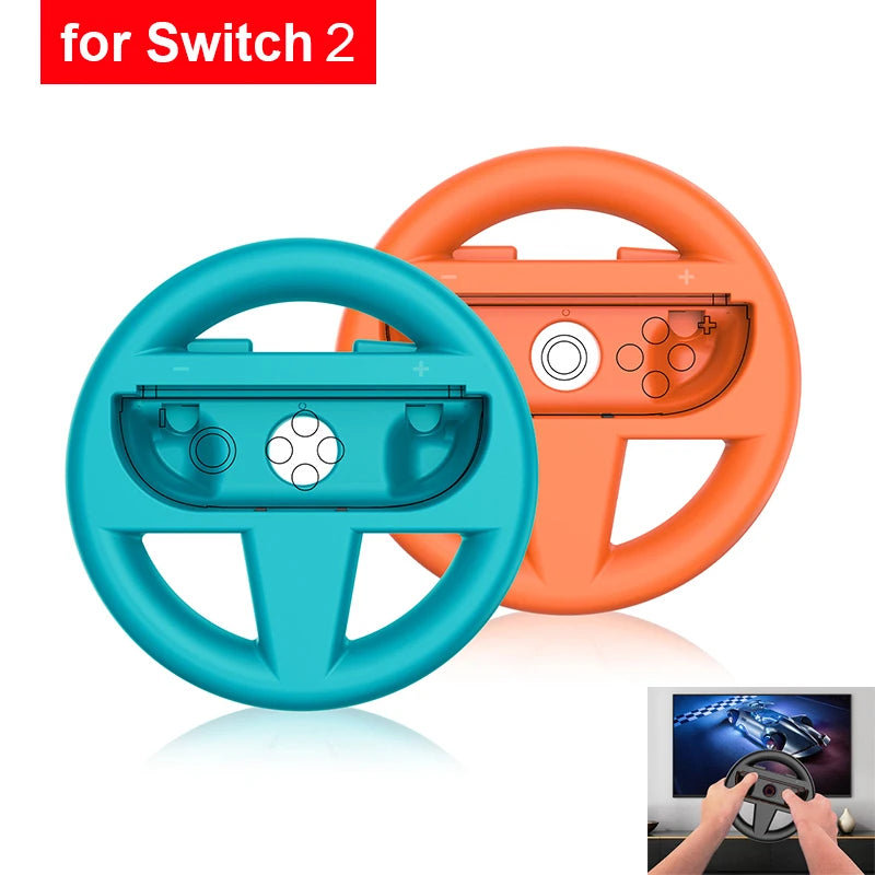 2-Pack Simulated Racing Steering Wheel Attachments for Nintendo Switch 2 Joy-Con Controllers