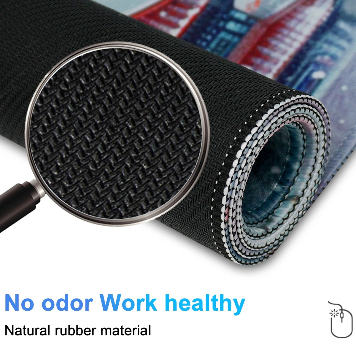 Extended Mouse Pad With Stitched Edge Non-Slip Base