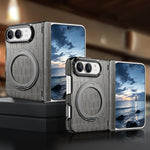 Crocodile-Pattern Leather MagSafe Case with 360° Rotating Ring Stand for iPhone Duo