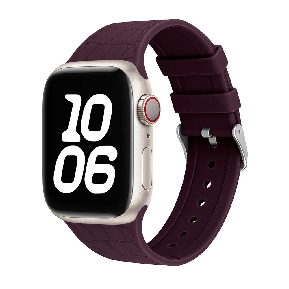 Soft Lychee Pattern Silicone Strap for Apple Watch