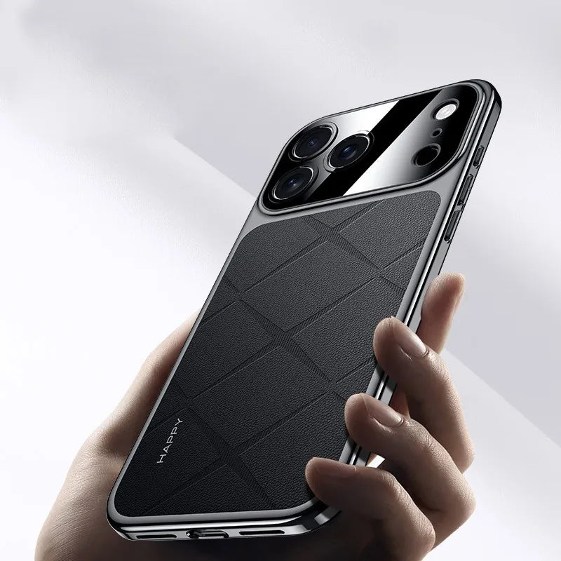 Electroplated Frame Leather Case for iPhone 17 Series