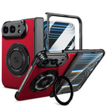 Shockproof Hard PC MagSafe Case with 360° Rotating Ring Stand for iPhone Duo