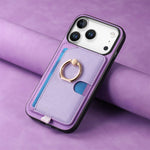 2-in-1 Detachable Leather Wallet Case with Card Slot & Ring Holder for iPhone 17 Series