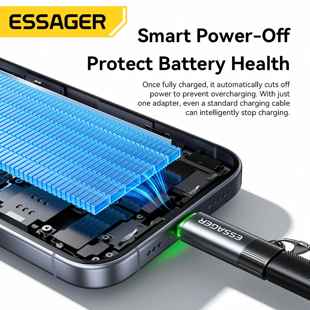 Essager 100W USB-C OTG Adapter With Smart Power-Off and Lanyard