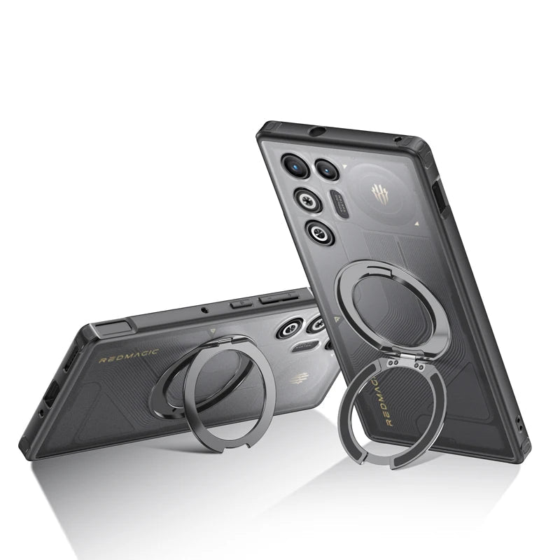 Shockproof Translucent Magnetic Case with Kickstand for ZTE Nubia Red Magic 11 Pro / Pro Plus