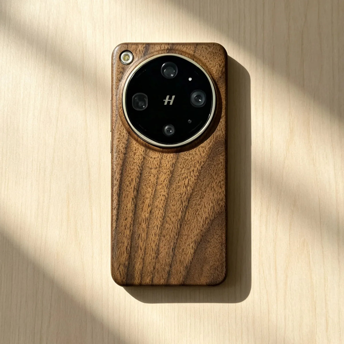 Lightweight Wood Case with Raised Metal Camera Ring for OPPO Find X9 Ultra