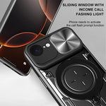 iPhone 16e Protective Magnetic Case with 360° Rotating Ring Stand