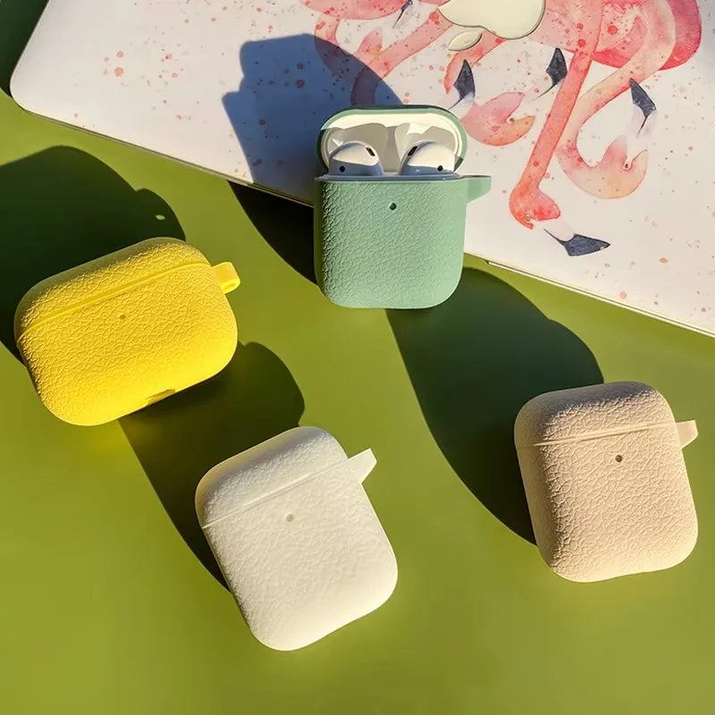 Luxury Litchi Texture Silicone Case for AirPods Pro