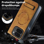 Google Pixel 10 Pro Fold Protective Leather Magnetic Case with Kickstand