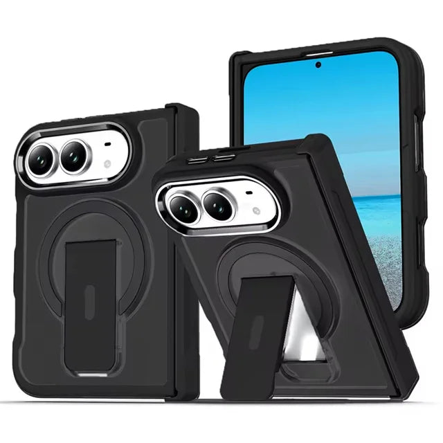 Translucent Kickstand Case with MagSafe Compatibility for iPhone Duo
