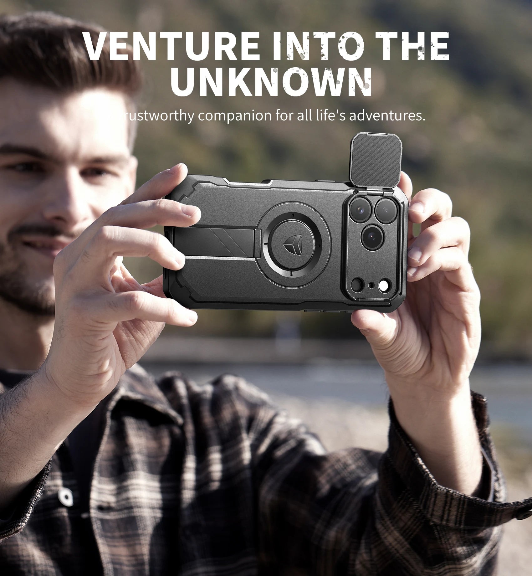 Rugged MagSafe Protective Case with Camera Shield and Adjustable Kickstand for iPhone 17 Series