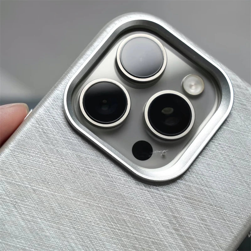 Luxury Silk Leather Texture MagSafe Case for iPhone 16 Series