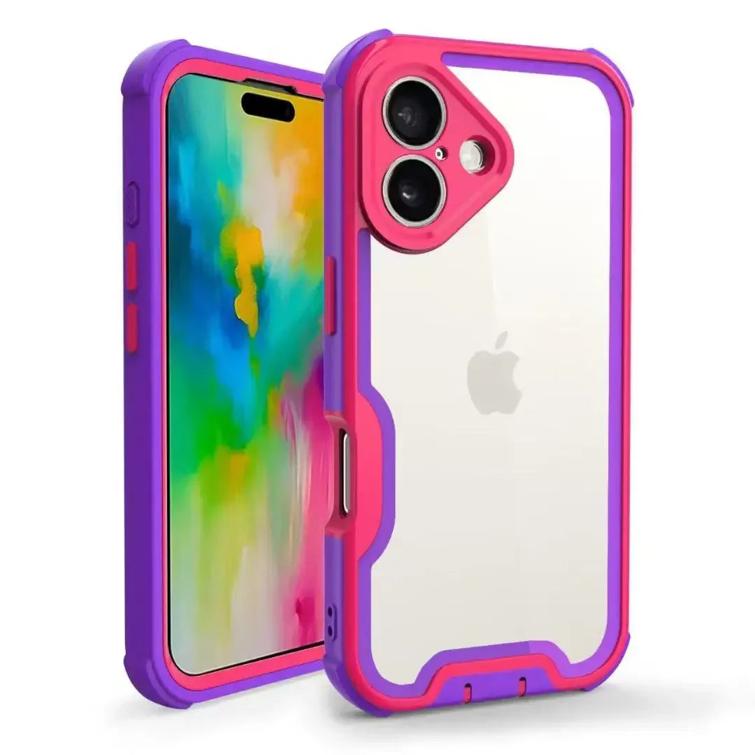 Shockproof Transparent Case with Lens Shield for iPhone 16 Series