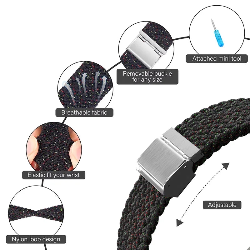 Braided Strap with Metal Buckle for Samsung Galaxy Watch 8 & Galaxy Watch 8 Classic