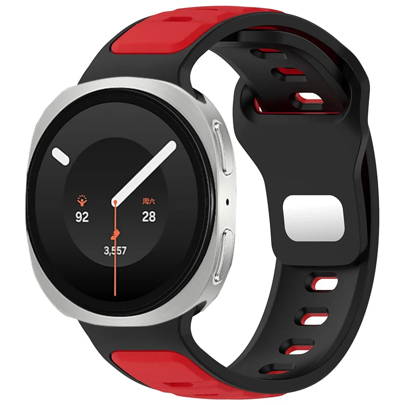 Dual-Color Perforated Sport Watch Band with Quick-Release Lugs for Samsung Galaxy Watch 9