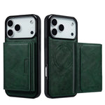 Luxury MagSafe Leather Wallet Case with Detachable Card Holder for iPhone 17 Series