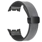 Leather and Silicone Watch Band with Magnetic Buckle for Samsung Galaxy Watch 9