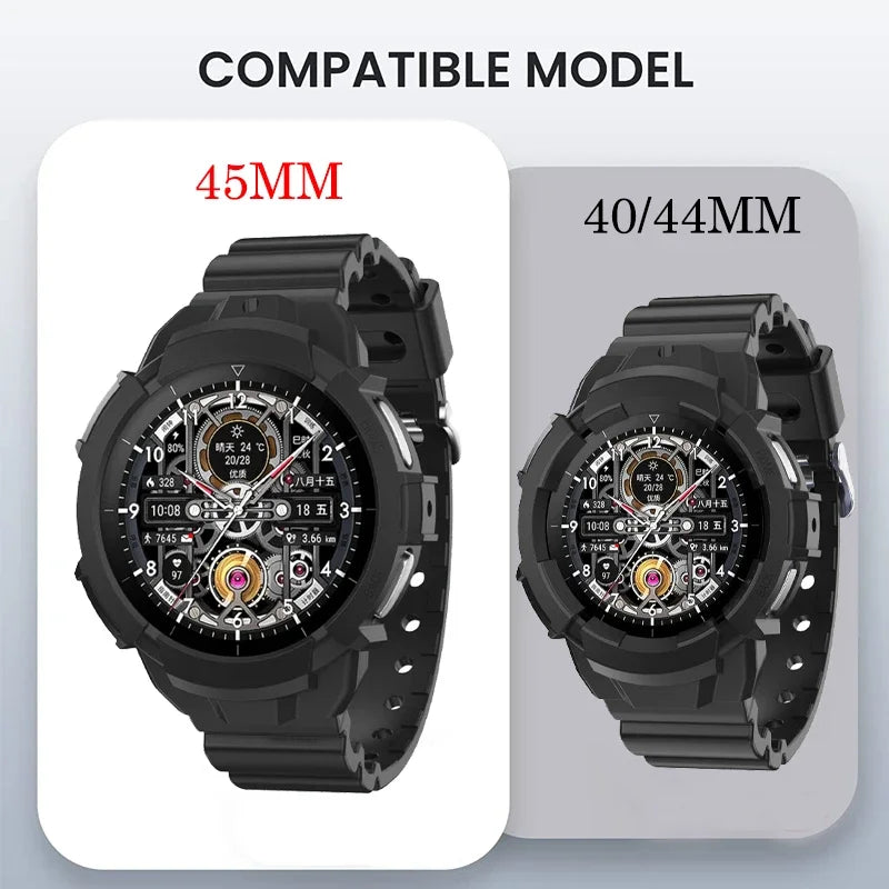 Rugged Armor Case + Sports Silicone Band for Samsung Galaxy Watch 6