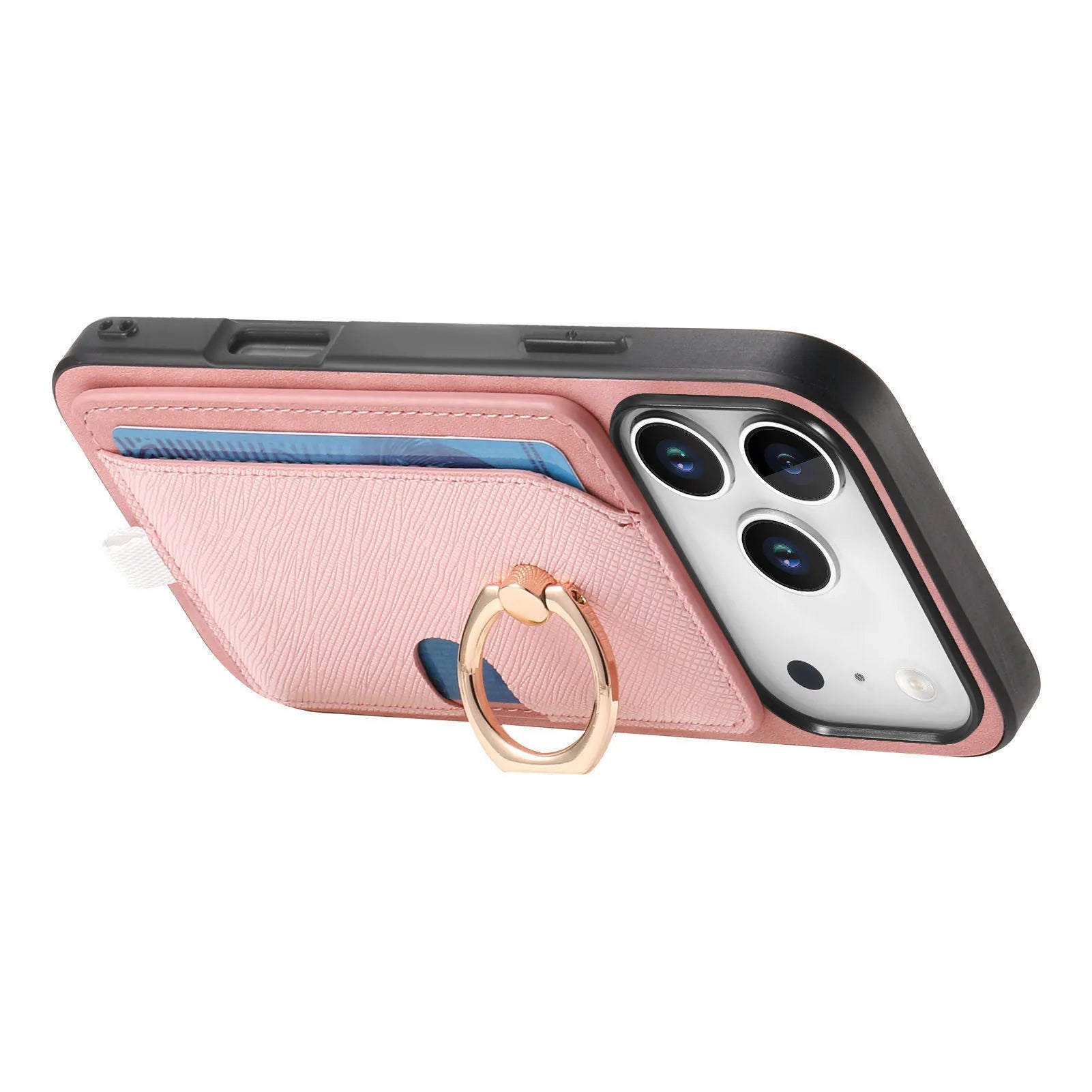 2-in-1 Detachable Leather Wallet Case with Card Slot & Ring Holder for iPhone 17 Series