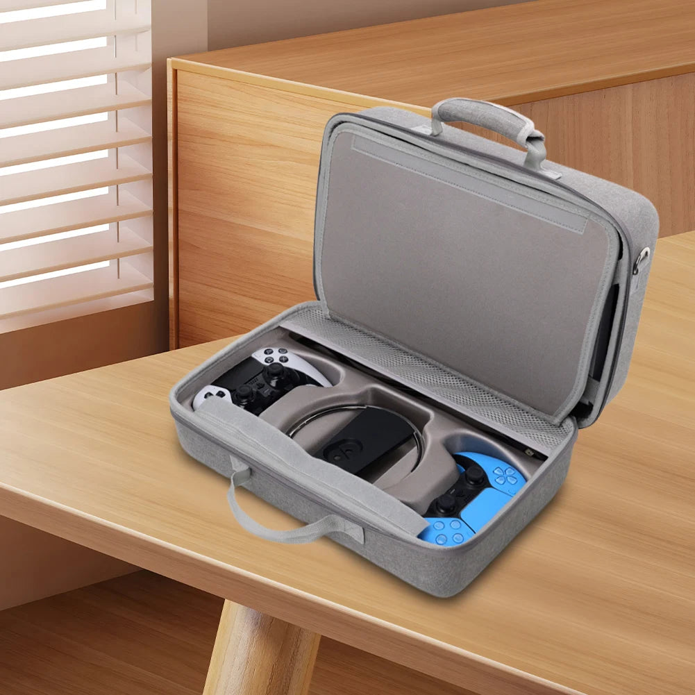 Protective Hard Shell Storage Bag for PlayStation 5 Slim Console and Controllers