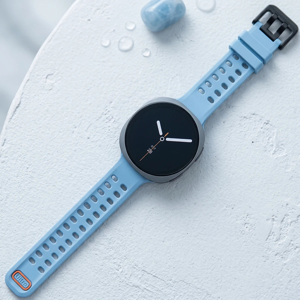 Perforated Silicone Watch Strap with Quick-Release Tab Clasp for Samsung Galaxy Watch 9