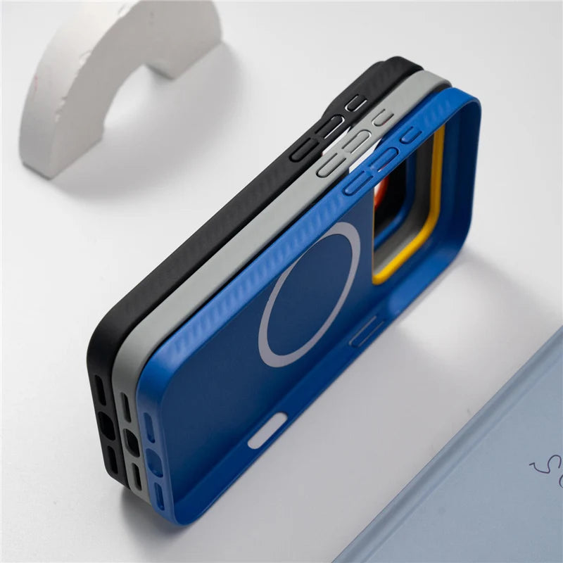 Matte Shockproof MagSafe Case with Colored Camera Accent for iPhone 17 Series