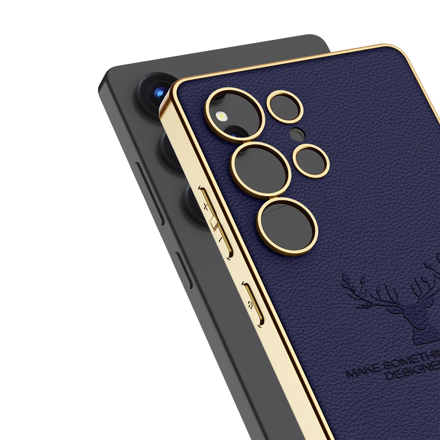 Premium Moose Pattern Leather Case with Soft Edge for Samsung Galaxy S25 Ultra