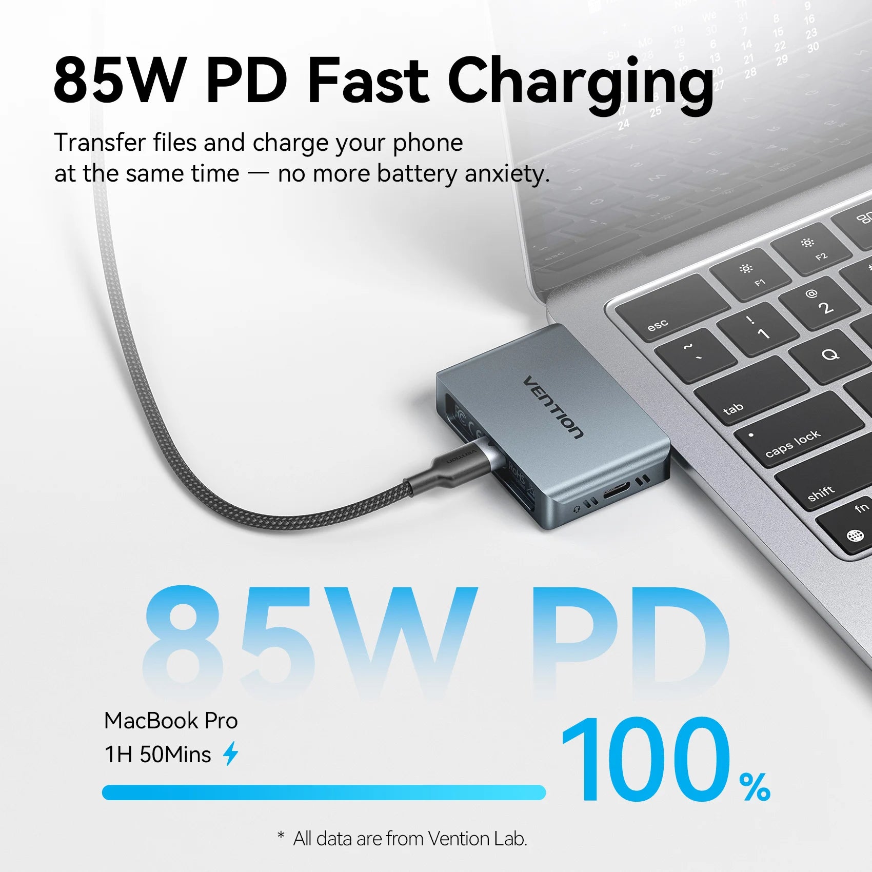 Vention USB-C NVMe SSD Case With PD 85W and Audio Port