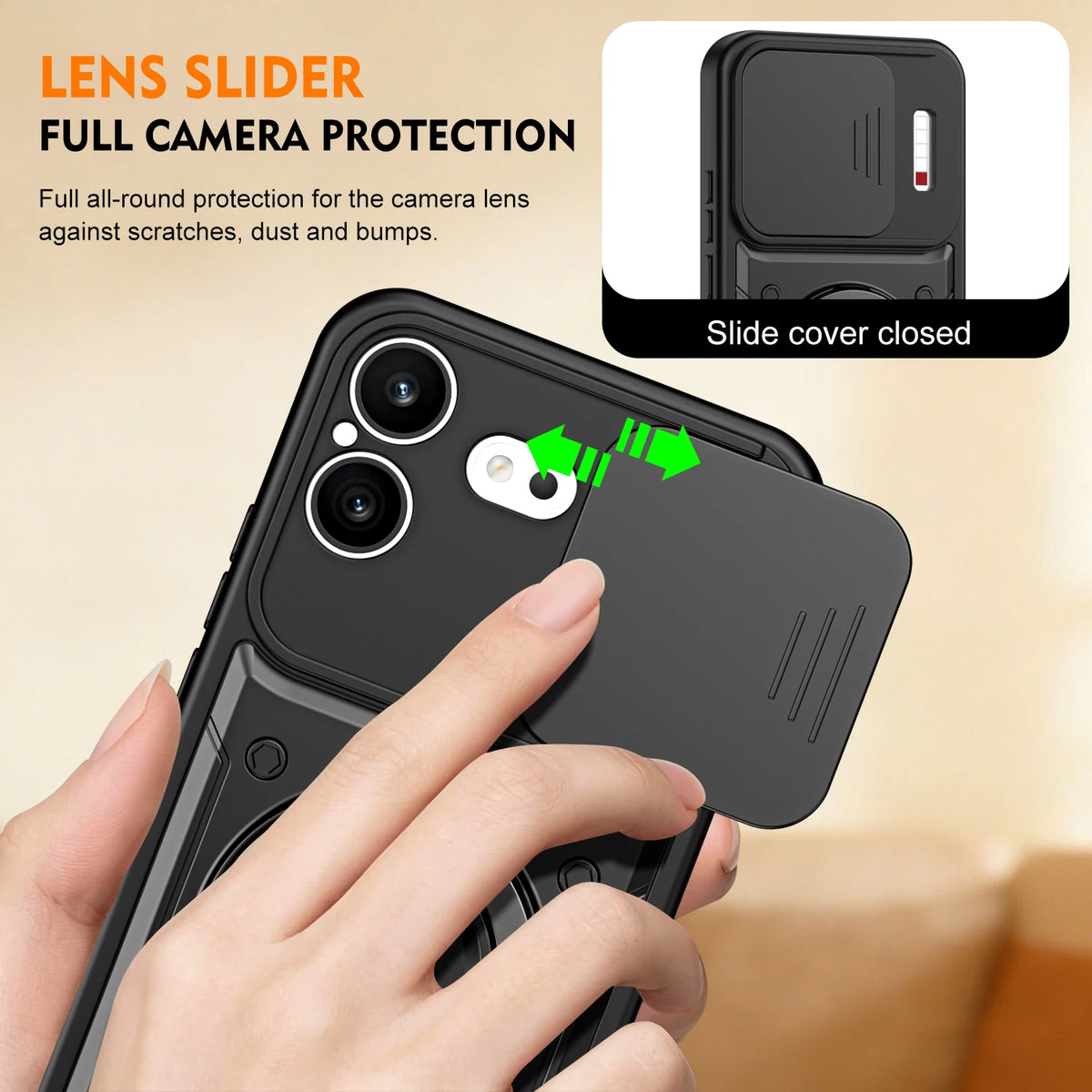Rugged Shockproof Case with Sliding Camera Lens Cover for Nothing Phone (4b)