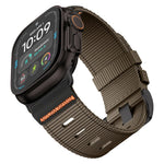 Ribbed Nylon Band with Hook-and-Loop Velcro Closure for Apple Watch