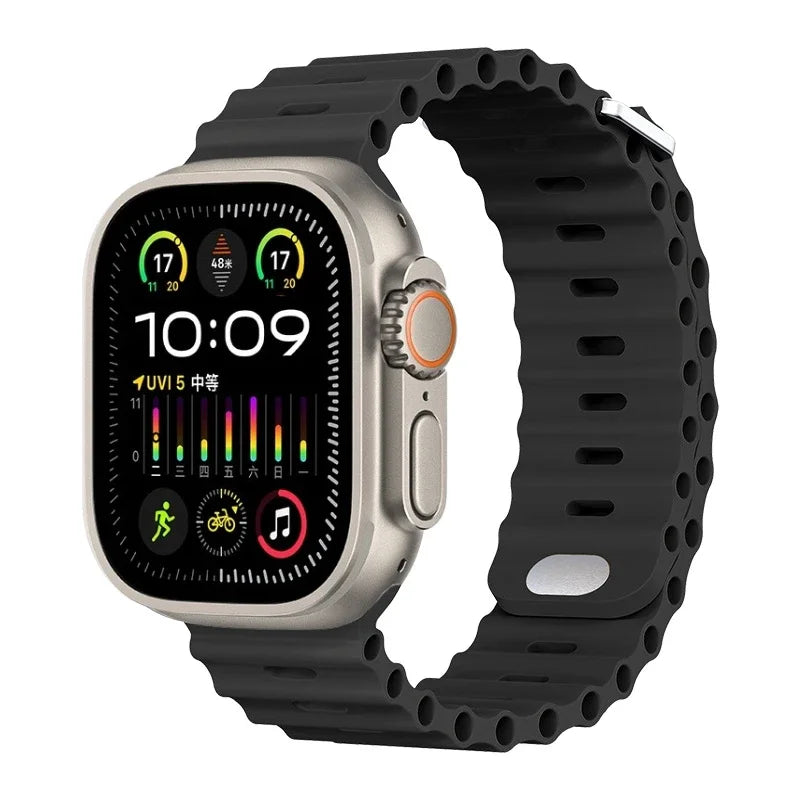 Perforated Silicone Band with Water Drainage for Apple Watch