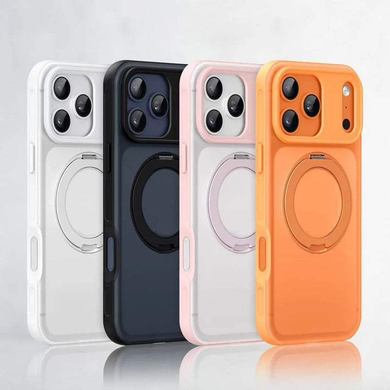 iPhone 17 Series Matte Translucent MagSafe Case with Ring Holder