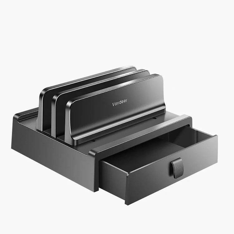 Adjustable Vertical Laptop Stand with Storage Drawer