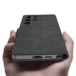 Luxury Magnetic Plating Frosted Leather Flip Wallet Case with Stand for Samsung Galaxy S25 Ultra
