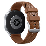 Quilted Leather Silicone Watch Strap with Pin Buckle Clasp for Samsung Galaxy Watch 9