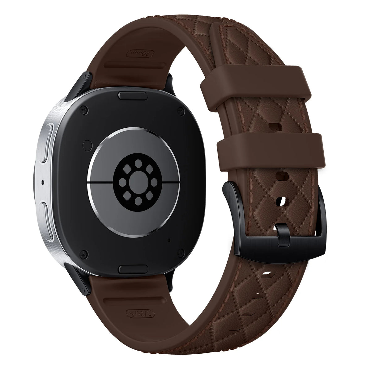 Diamond Quilted Pin-and-Buckle Watch Strap with Metal Fastener for Samsung Galaxy Watch 9