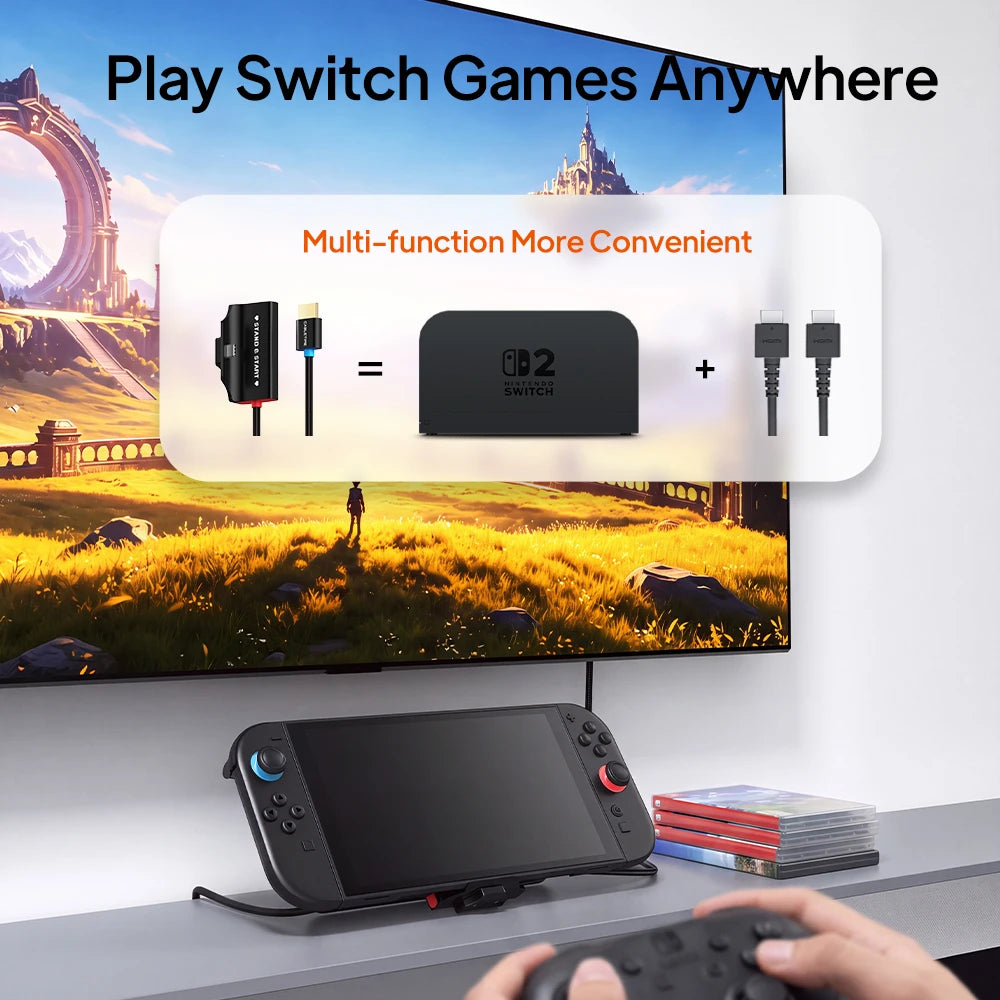 CABLETIME 4K60Hz USB-C Dock Cable for Nintendo Switch 2