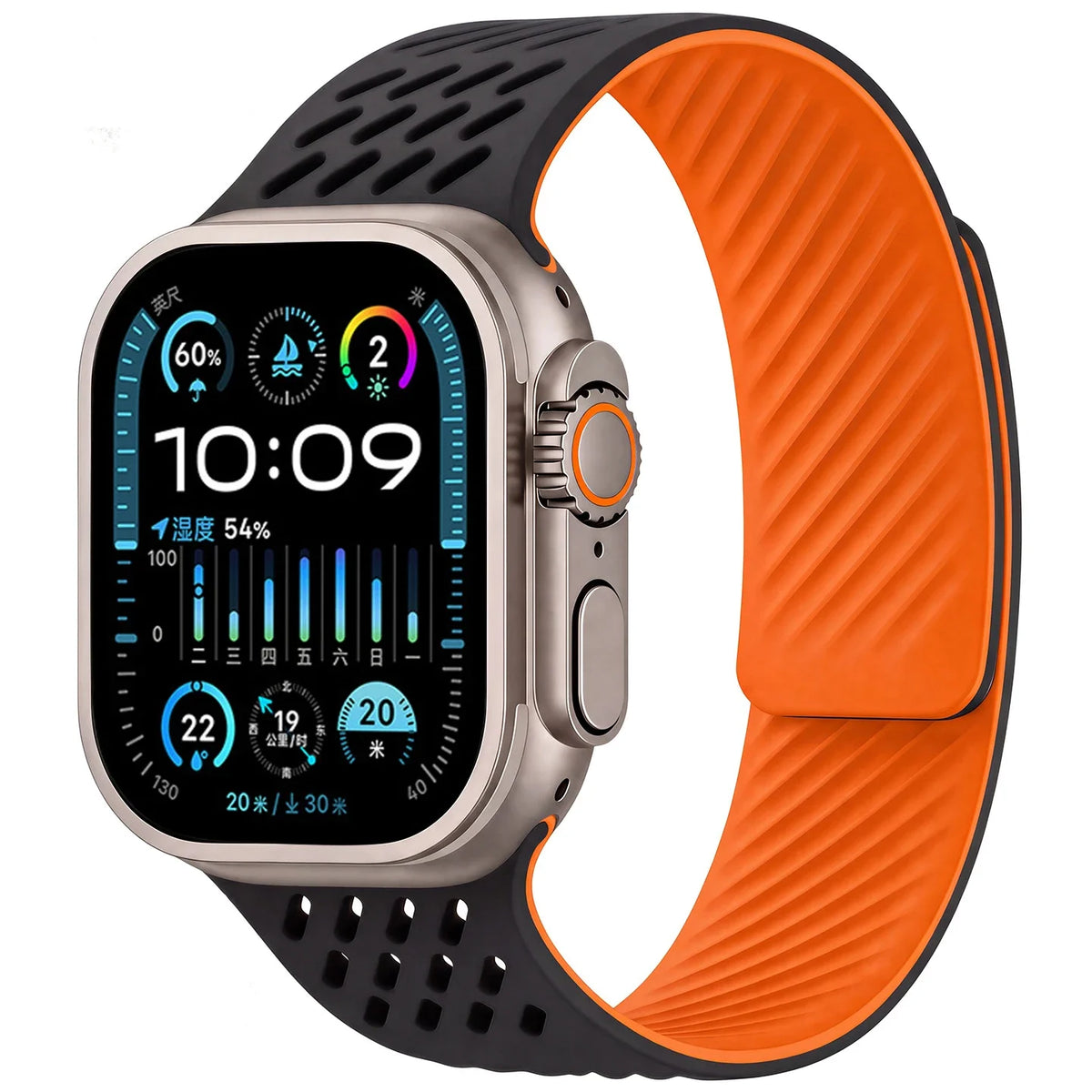 Breathable Silicone Band with Magnetic Closure for Apple Watch