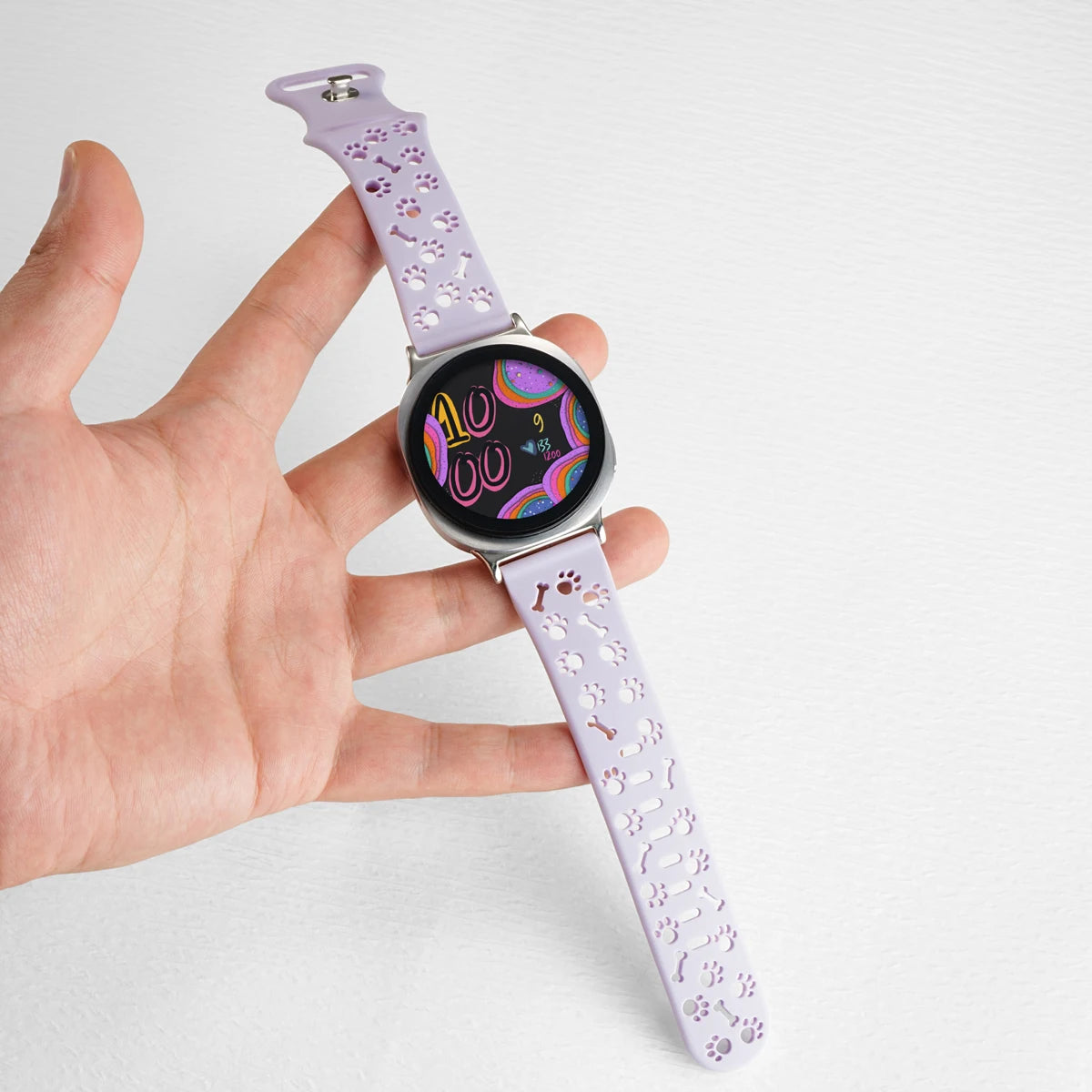Paw Print Perforated Silicone Band for Samsung Galaxy Watch 8 and Watch 8 Classic